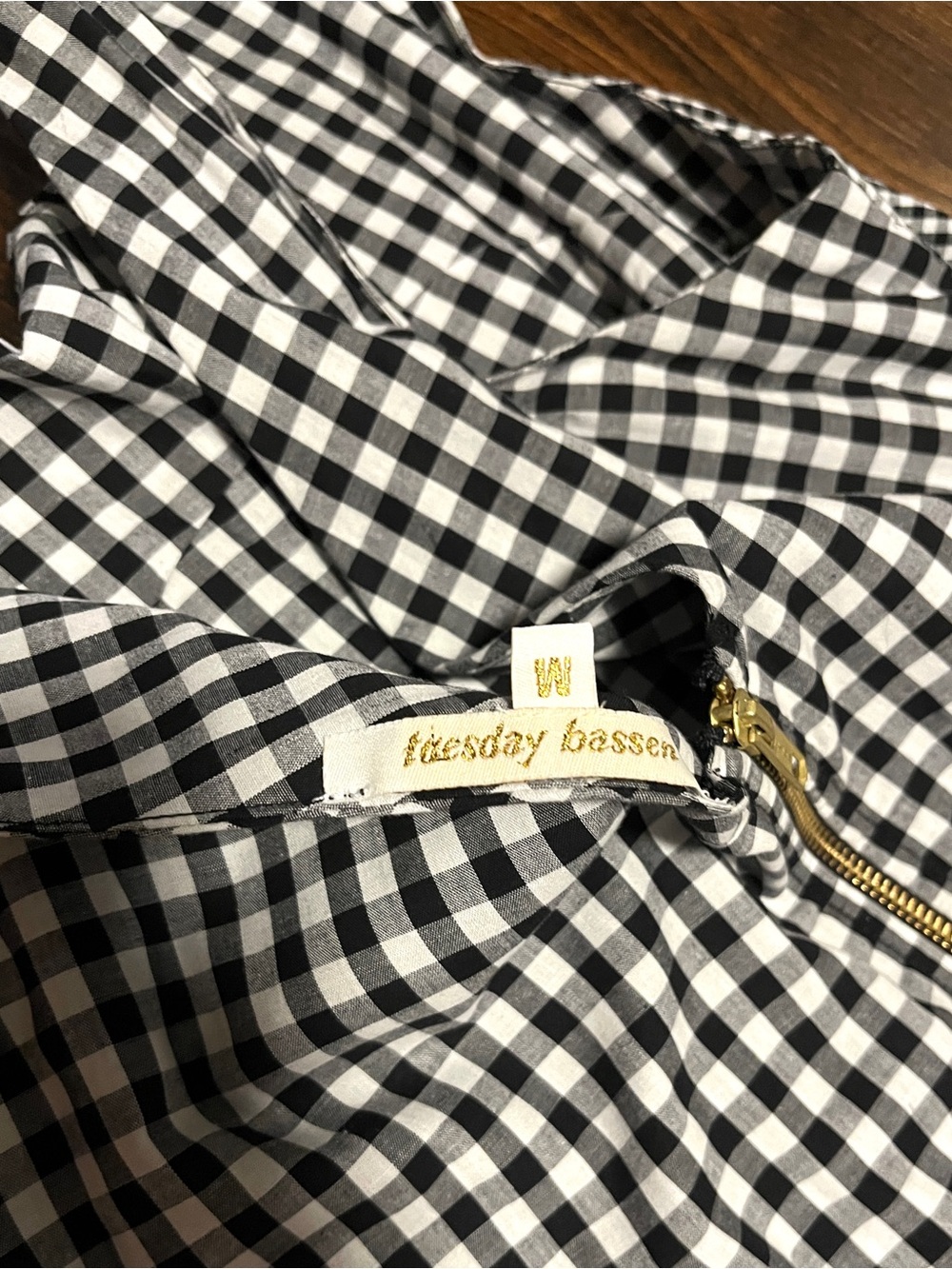 Tuesday of California Pinafore Dress in Black & White Gingham - Size Medium - Picture 10 of 10